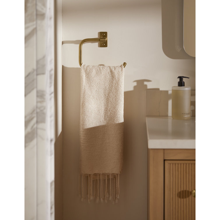 Vibrant Brushed Moderne Brass Wall Mounted Towel Ring