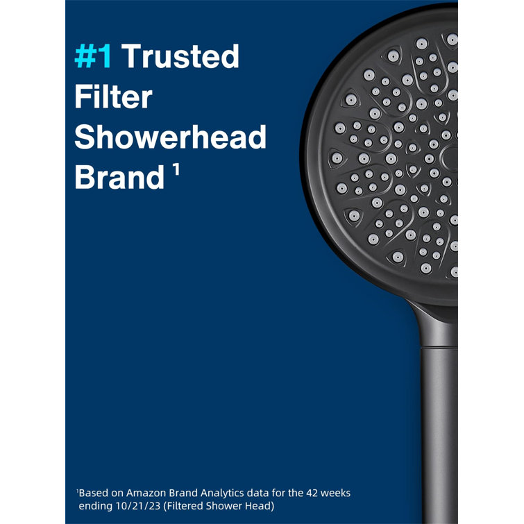 Matte Black Handheld 6-Spray Wall Mounted Shower Head