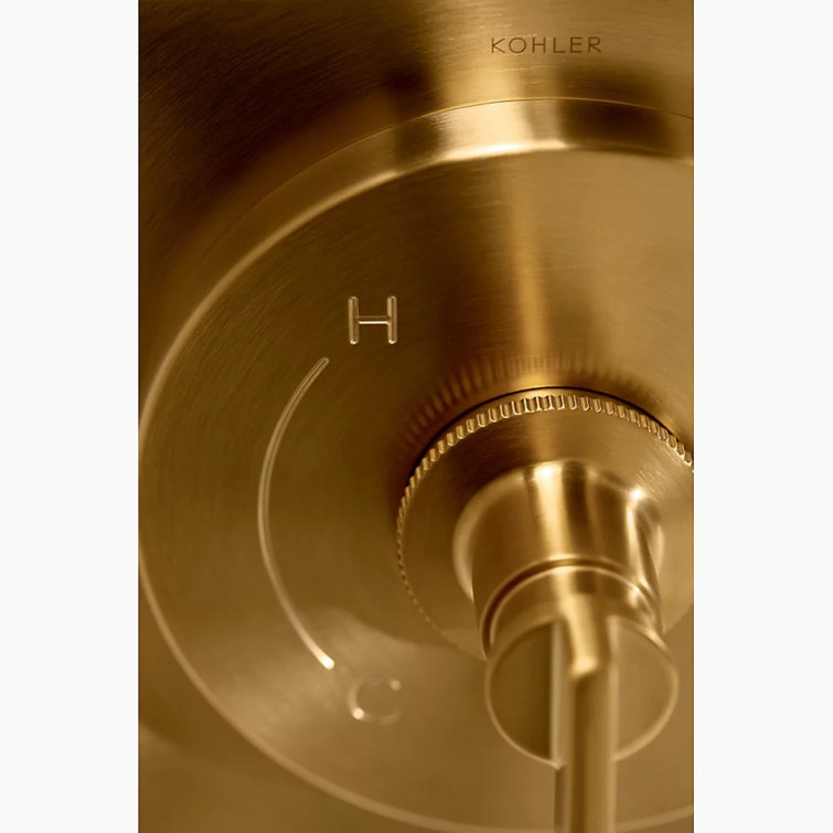 Vibrant Brushed Moderne Brass Wall Mounted Bath and Shower Trim Kit