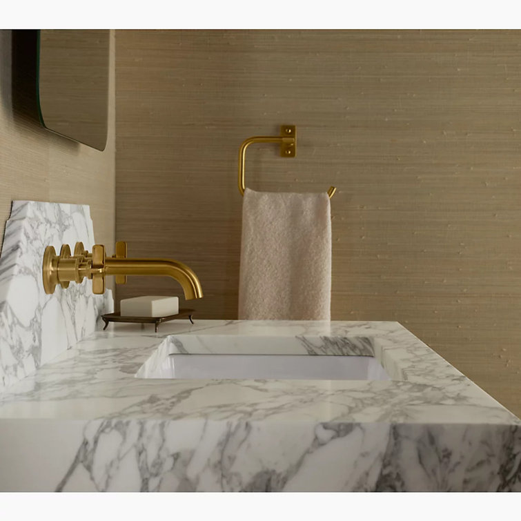 Vibrant Brushed Moderne Brass Wall Mounted Towel Ring
