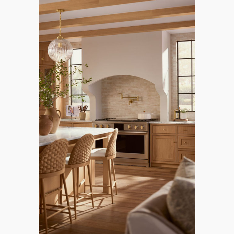 Edalyn Vibrant Brushed Moderne Brass Wall-Mount Pot Filler