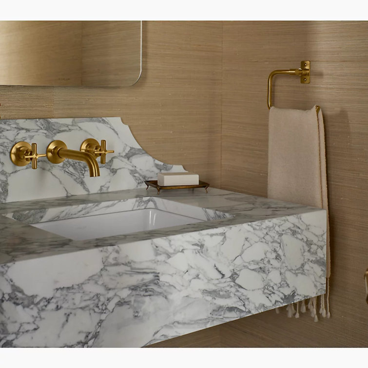 Vibrant Brushed Moderne Brass Wall Mounted Towel Ring