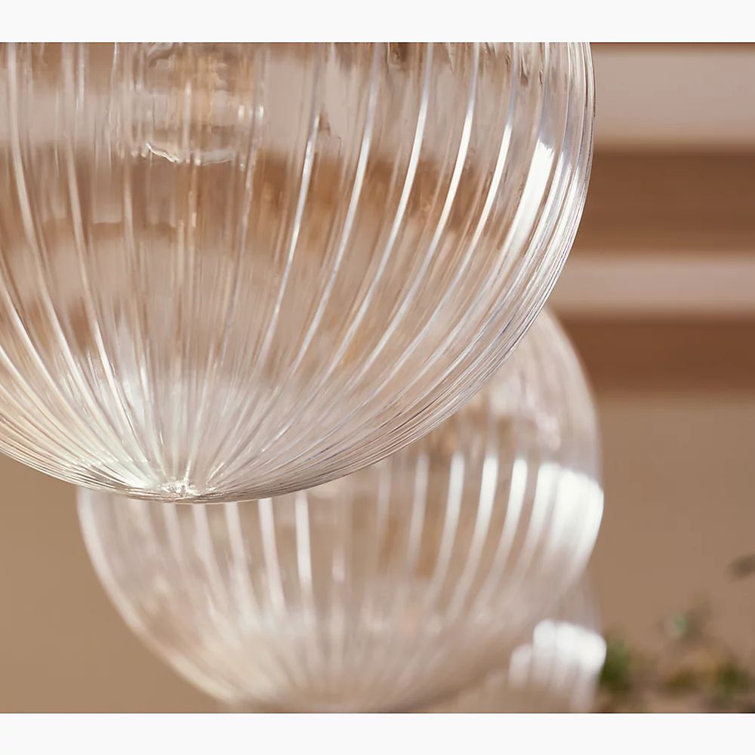 Polished Nickel 14" Glass Globe Pendant Light