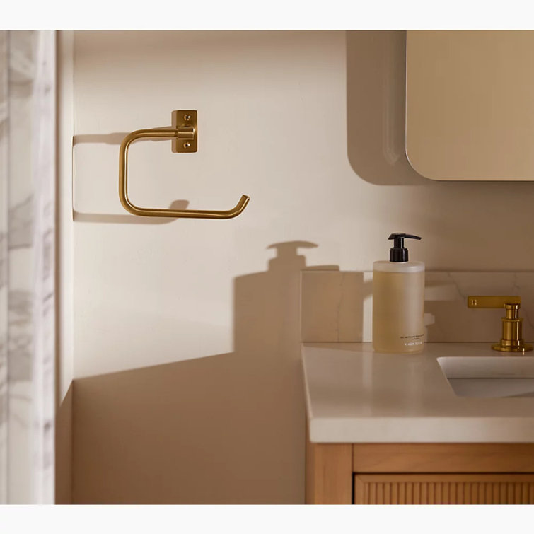 Vibrant Brushed Moderne Brass Wall Mounted Towel Ring