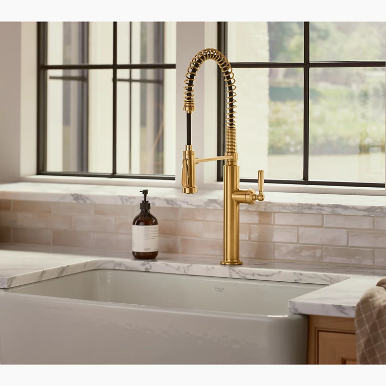 Stainless Steel Semi-Professional Kitchen Faucet with Pull-out Spray