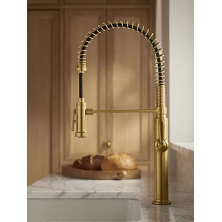 Stainless Steel Semi-Professional Kitchen Faucet with Pull-out Spray
