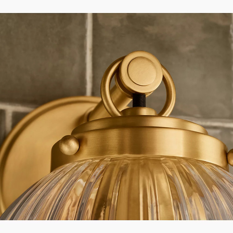 Brushed Moderne Brass Direct Wired Electric Sconce