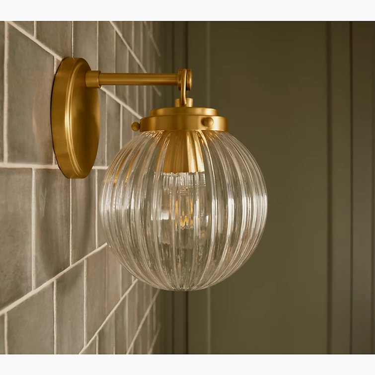 Brushed Moderne Brass Direct Wired Electric Sconce