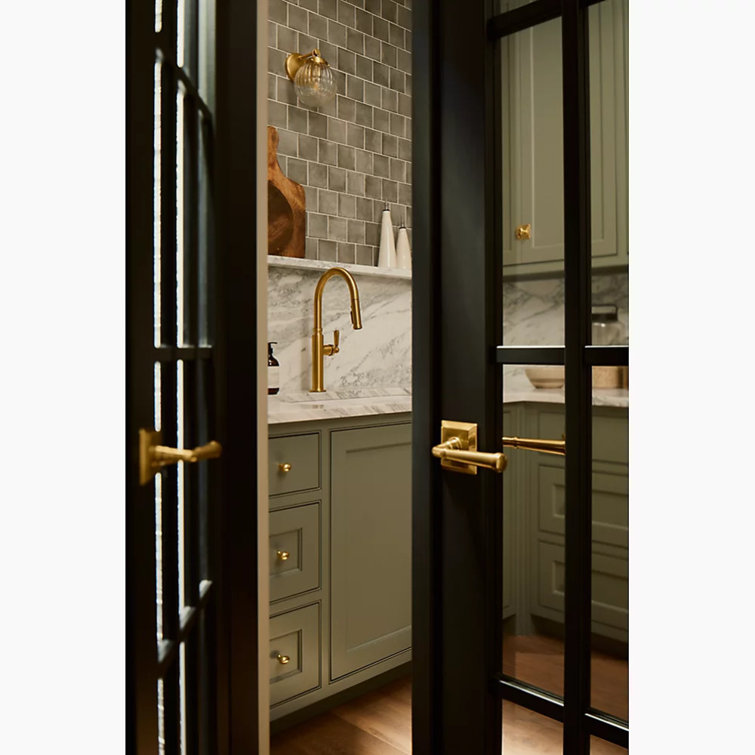 Brushed Moderne Brass Direct Wired Electric Sconce