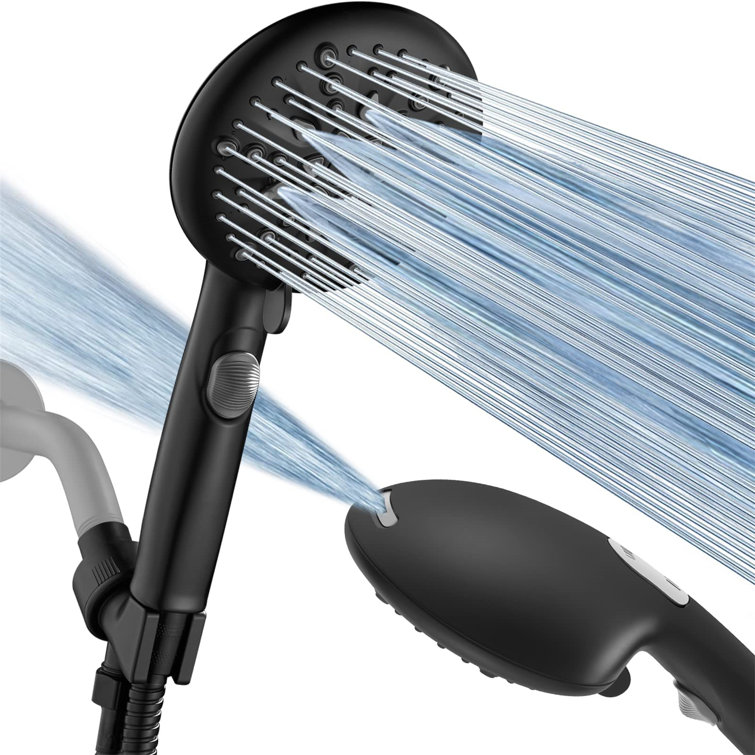 Matte Black 9-Spray Handheld Wall Mounted Shower Head