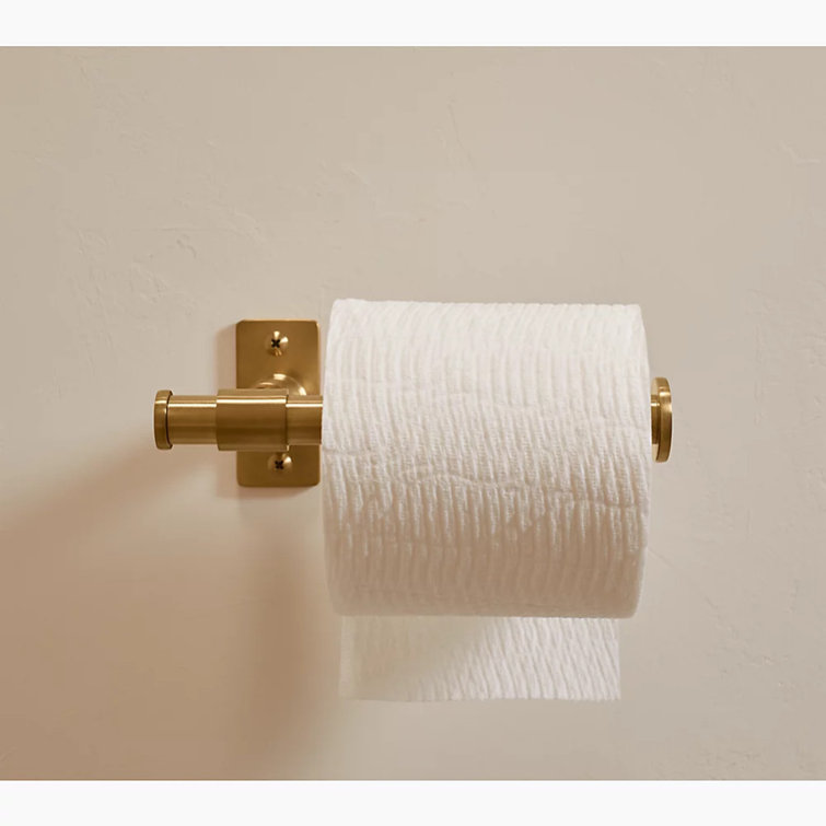 Vibrant Brushed Moderne Brass Wall Mounted Toilet Paper Holder