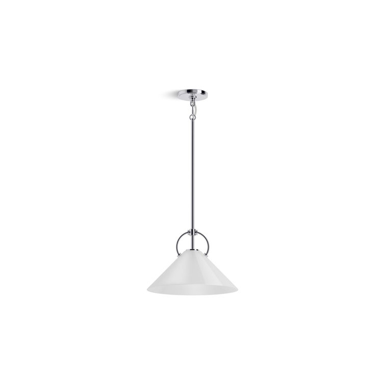 Polished Chrome 14" Glass LED Pendant Light