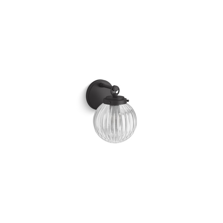 Matte Black Glass Globe Wall Sconce