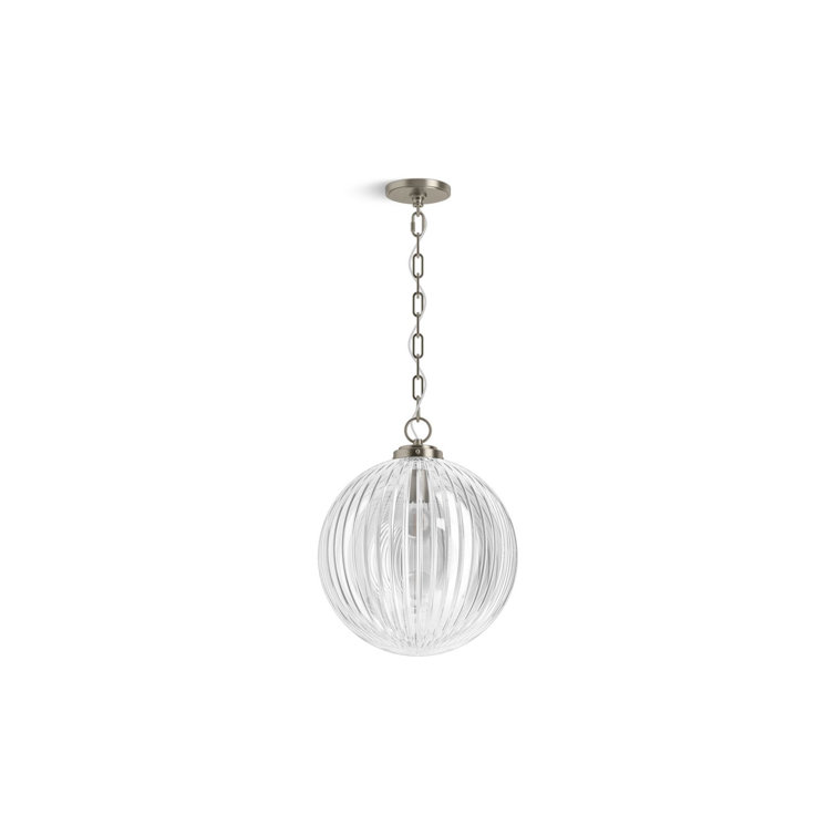 Embra Brushed Nickel 14" Glass Pendant Light