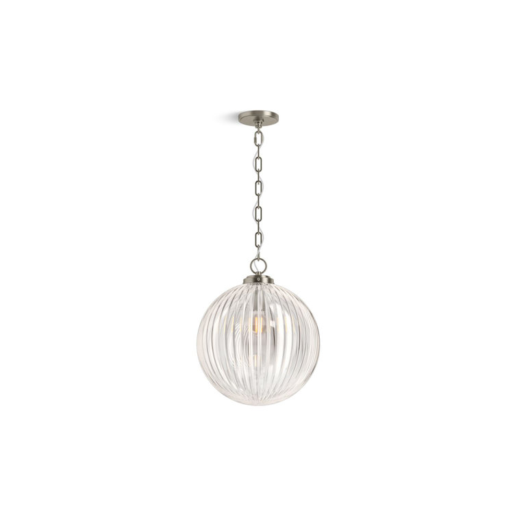 Embra Brushed Nickel 14" Glass Pendant Light