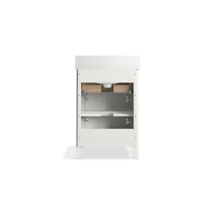 White Shaker Style 24" Bathroom Vanity with Quartz Top