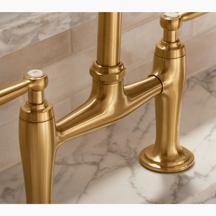 Edalyn Vibrant Brushed Moderne Brass Kitchen Faucet with Side Sprayer