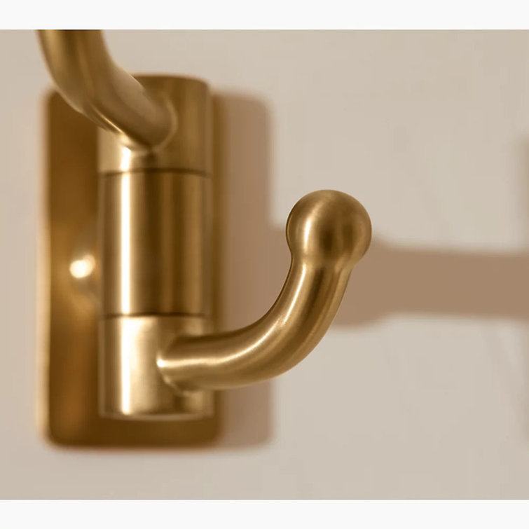 Vibrant Brushed Moderne Brass Double Robe Hook