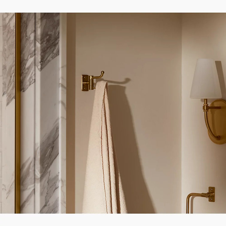 Vibrant Brushed Moderne Brass Double Robe Hook