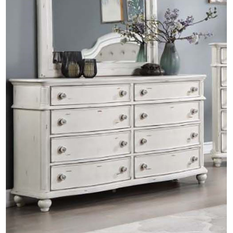 Antique White Double Dresser with Felt-Lined Drawers