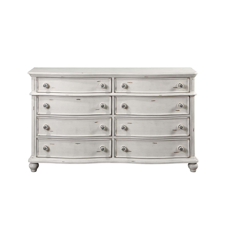 Antique White Double Dresser with Felt-Lined Drawers