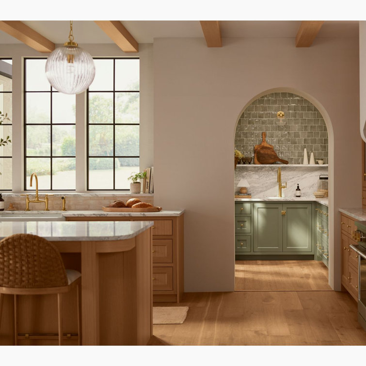 Embra 14" Glass Pendant with Brushed Brass Finish