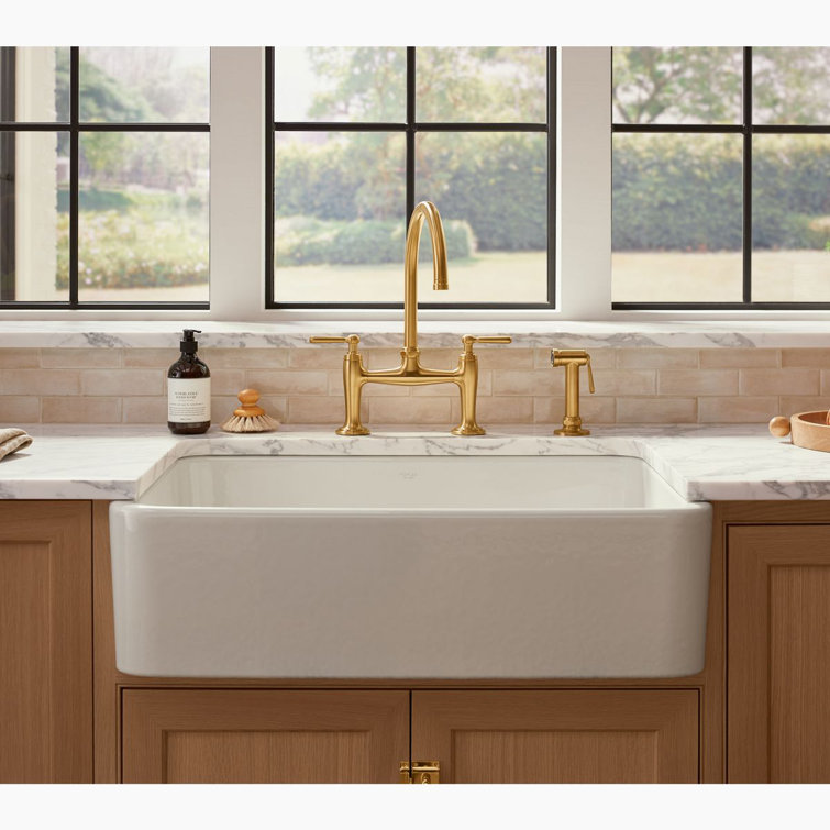 Edalyn Vibrant Brushed Moderne Brass Kitchen Faucet with Side Sprayer