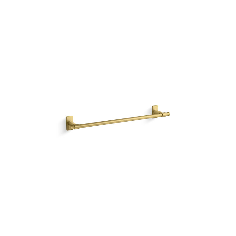 Vibrant Brushed Brass 24" Wall Mounted Towel Bar