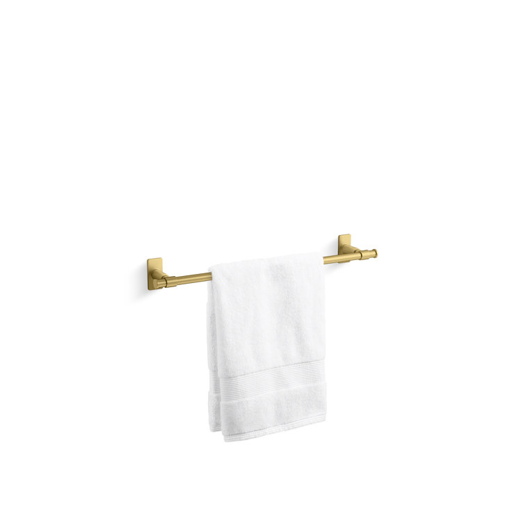 Vibrant Brushed Moderne Brass 18" Wall Mounted Towel Bar