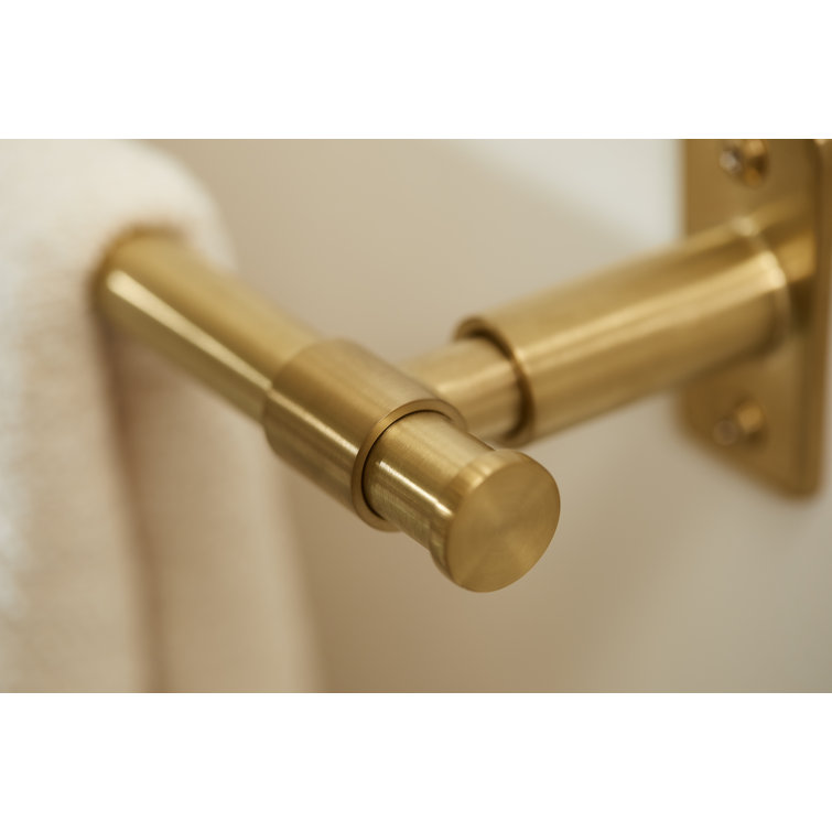 Vibrant Brushed Moderne Brass 18" Wall Mounted Towel Bar