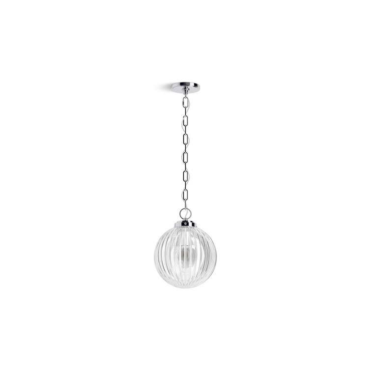 Embra 10" Glass and Chrome Pendant Light