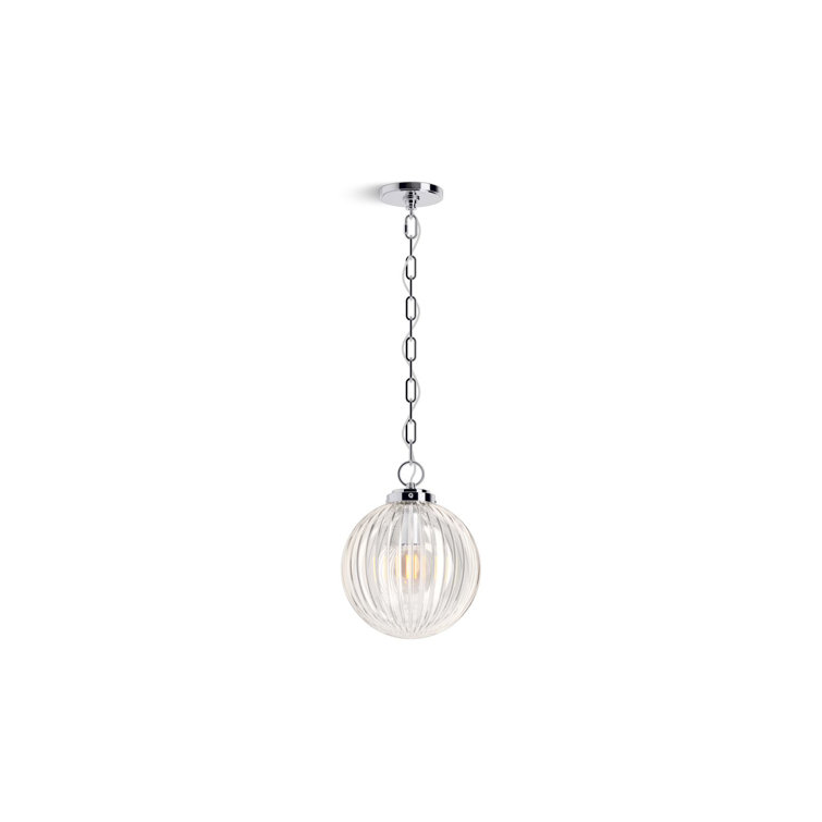 Embra 10" Glass and Chrome Pendant Light