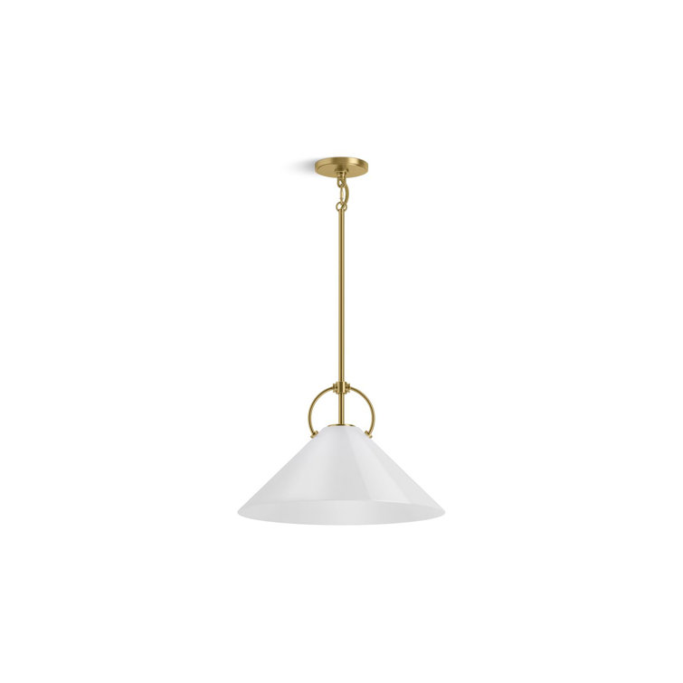 Kernen 18" Brushed Brass and Milk Glass Pendant Light