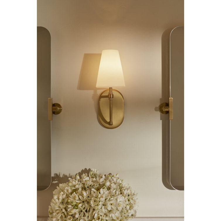Matte Black Direct Wired Electric Wall Sconce with Milk Glass Shade