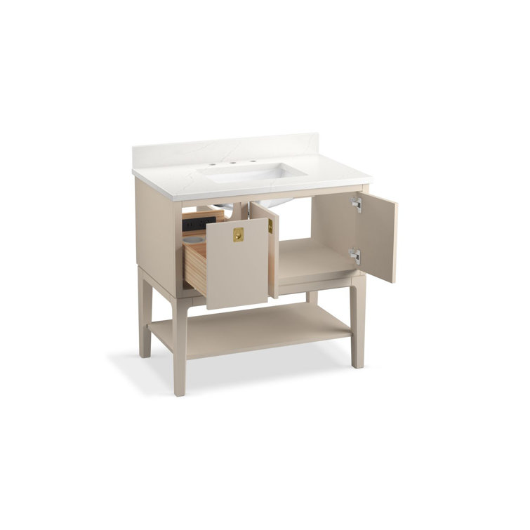 Seagrove Light Clay 36" Bathroom Vanity with Quartz Top