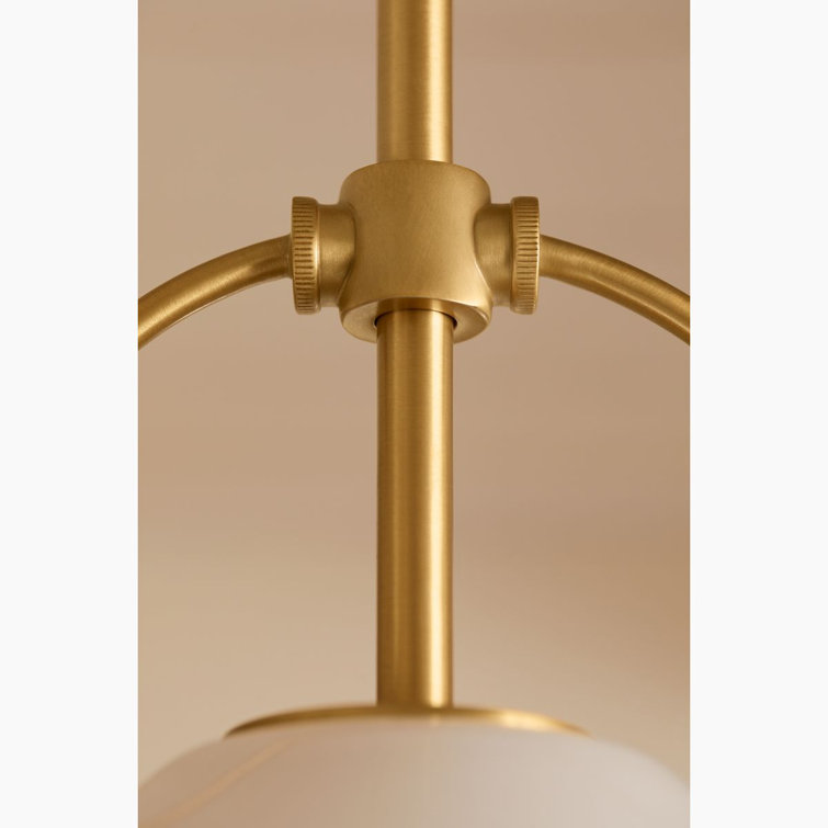 Kernen 18" Brushed Brass and Milk Glass Pendant Light