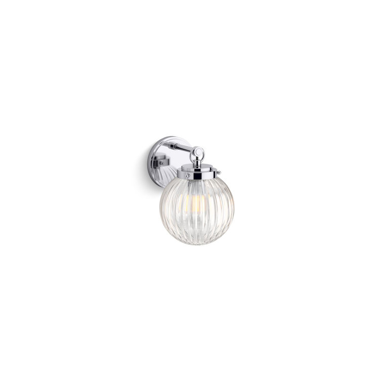 Polished Chrome Dimmable Glass Globe Sconce