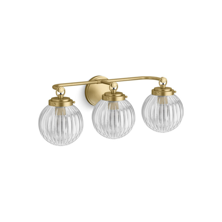 Brushed Moderne Brass Three-Light Wall Sconce