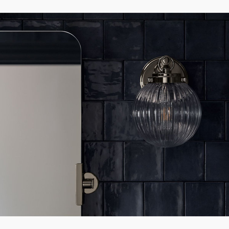 Polished Chrome Dimmable Glass Globe Sconce