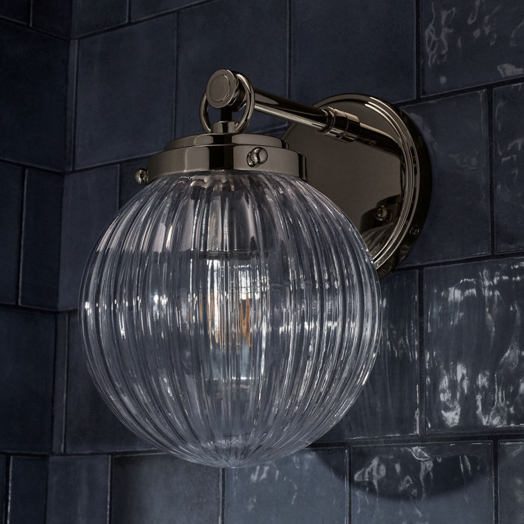Polished Chrome Dimmable Glass Globe Sconce