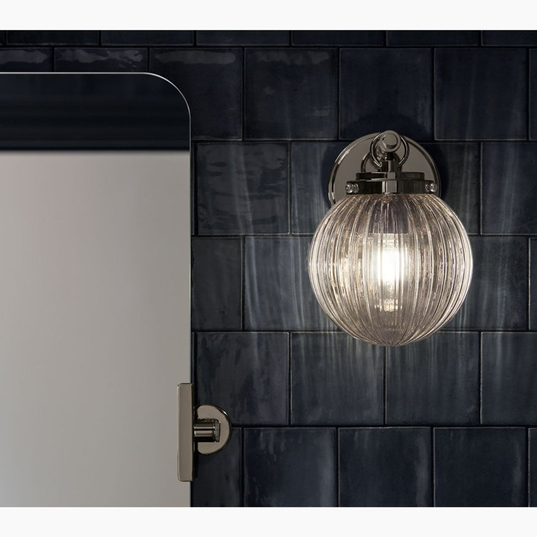 Polished Chrome Dimmable Glass Globe Sconce