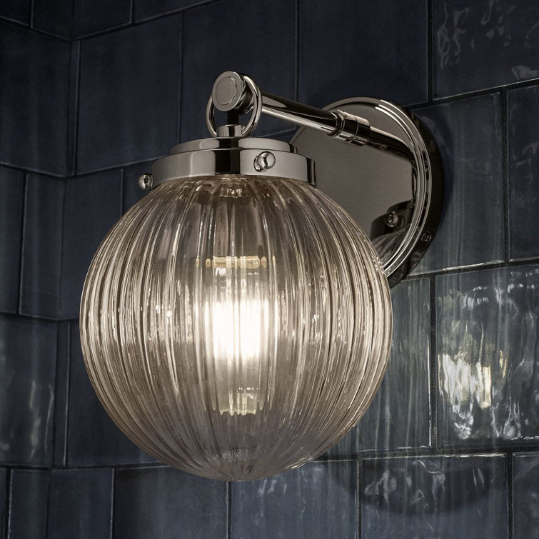 Polished Chrome Dimmable Glass Globe Sconce