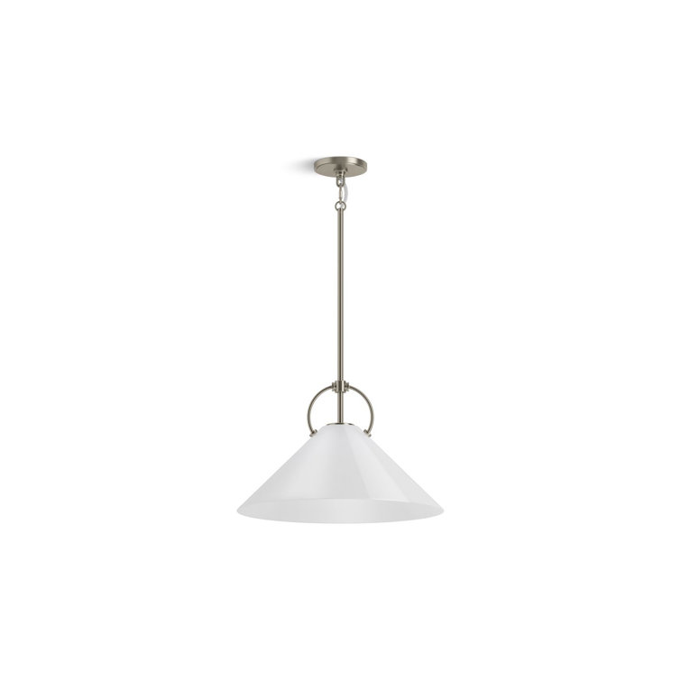 Kernen Brushed Nickel and Glass 18" Pendant Light