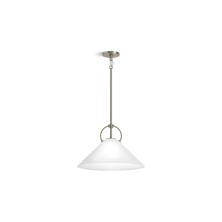 Kernen Brushed Nickel and Glass 18" Pendant Light