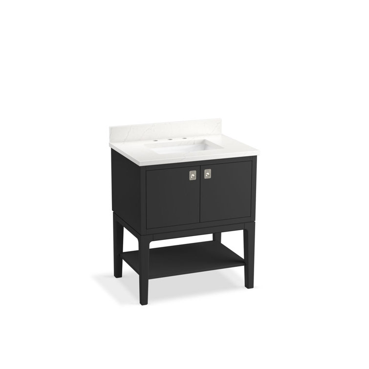 Ferrous Grey 30" Bathroom Vanity with Quartz Top