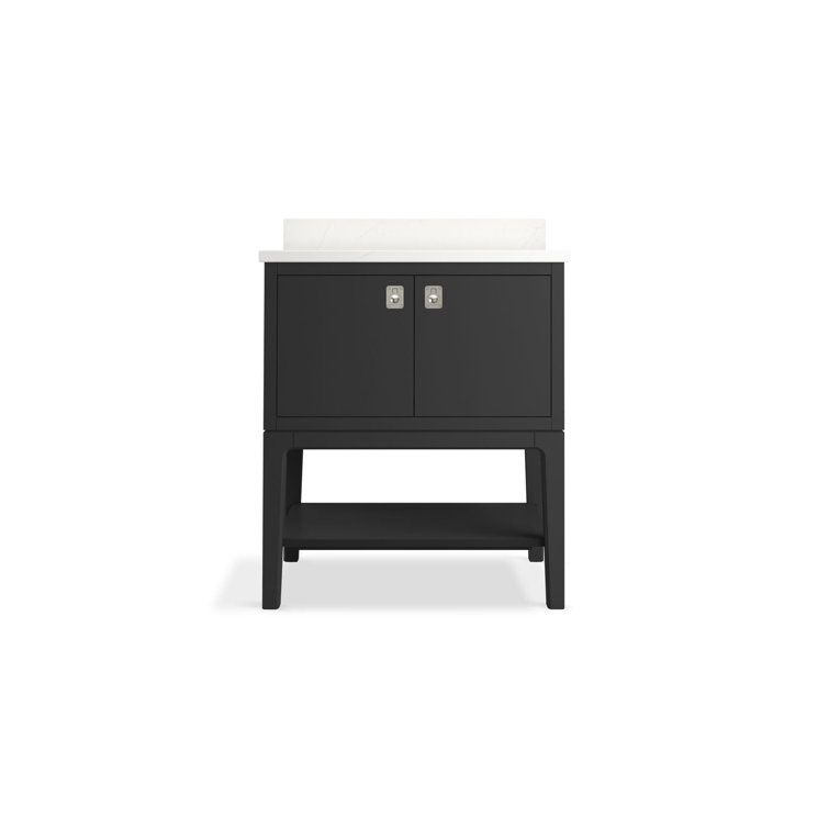 Ferrous Grey 30" Bathroom Vanity with Quartz Top