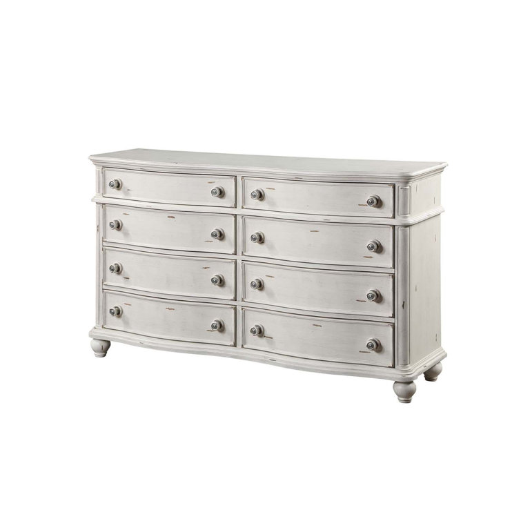 Antique White Double Dresser with Felt-Lined Drawers