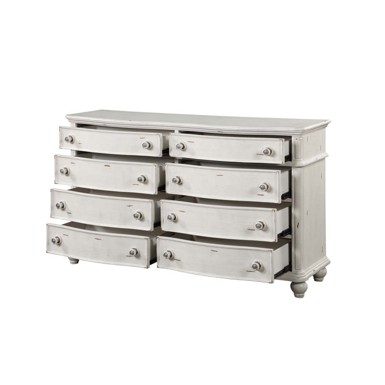 Antique White Double Dresser with Felt-Lined Drawers