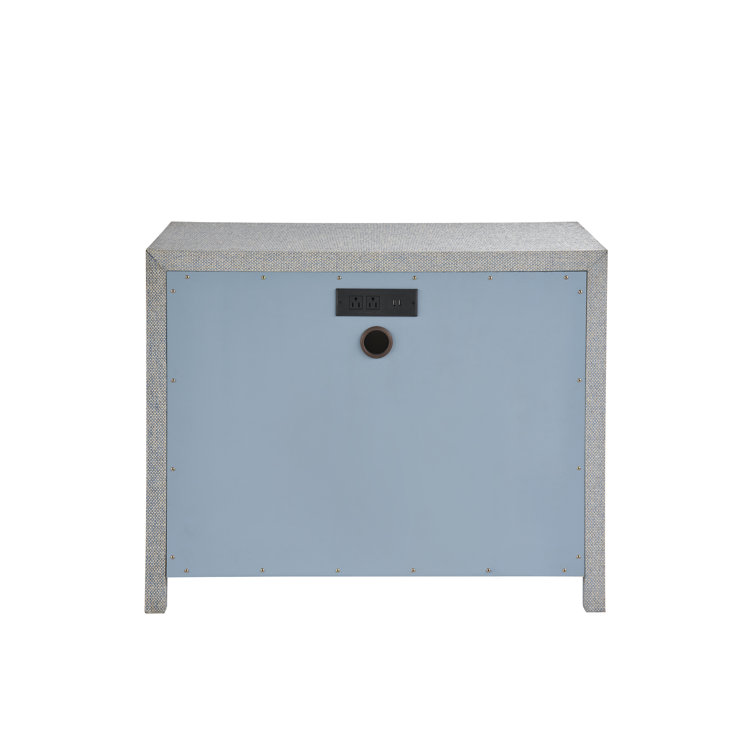 Gray Coastal 3-Drawer Chest with Acrylic Pulls