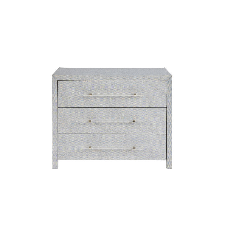 Gray Coastal 3-Drawer Chest with Acrylic Pulls